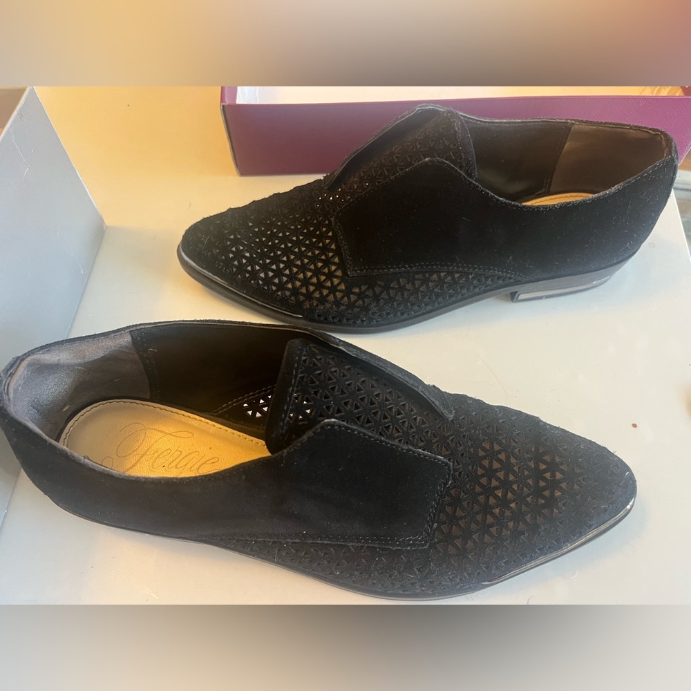 Womens Fergie Inca Black Suede Footwear - size 7.5